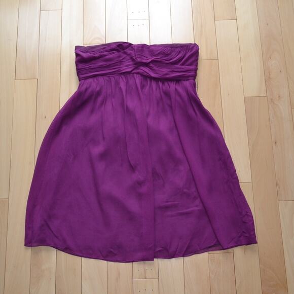 J Crew Silk Mini Dress Purple Size 14 - Picture 1 of 3